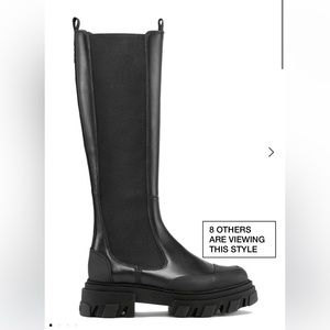 Ganni Black knee high Chelsea boots